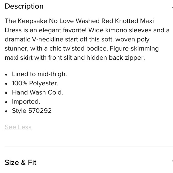 Keepsake the Label No Love Twisted Gown - Picture 3 of 4